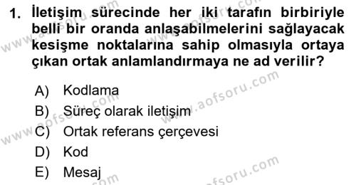 İnsan İlişkileri ve İletişim Dersi 2023 - 2024 Yılı (Final) Dönem Sonu Sınavı 1. Soru