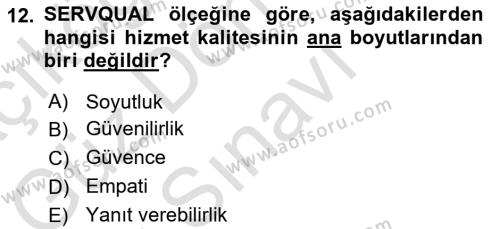 İnsan İlişkileri ve İletişim Dersi 2023 - 2024 Yılı (Final) Dönem Sonu Sınavı 12. Soru