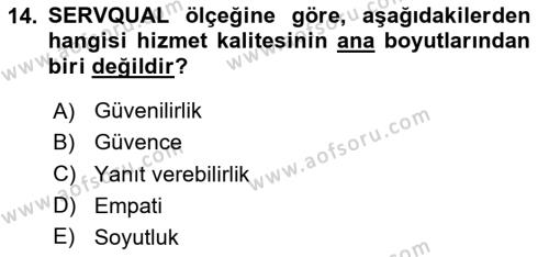 İnsan İlişkileri ve İletişim Dersi 2023 - 2024 Yılı Yaz Okulu Sınavı 14. Soru