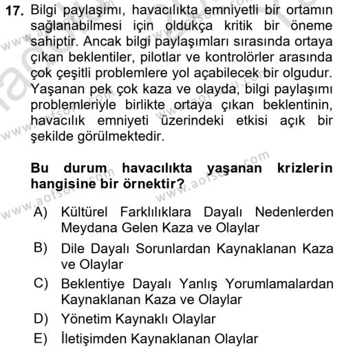 İnsan İlişkileri ve İletişim Dersi 2023 - 2024 Yılı Yaz Okulu Sınavı 17. Soru