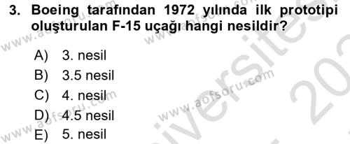 Hava Araçlari Ve Tipleri Dersi 2023 - 2024 Yılı (Final) Dönem Sonu Sınavı 3. Soru