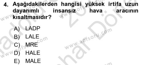 Hava Araçlari Ve Tipleri Dersi 2023 - 2024 Yılı (Final) Dönem Sonu Sınavı 4. Soru