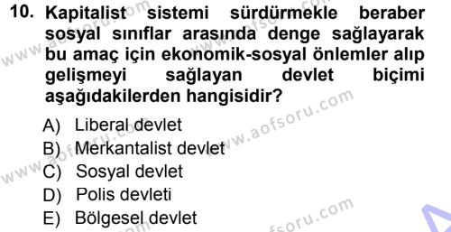 Sosyal Hizmete Giriş Dersi 2012 - 2013 Yılı (Final) Dönem Sonu Sınavı 10. Soru