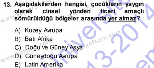 Sosyal Hizmete Giriş Dersi 2013 - 2014 Yılı (Final) Dönem Sonu Sınavı 13. Soru