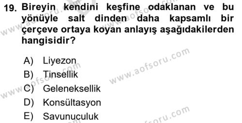 Sosyal Hizmet Kuruluşları Dersi 2023 - 2024 Yılı (Final) Dönem Sonu Sınavı 19. Soru