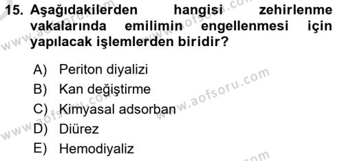 Temel Sağlık Hizmetleri Dersi 2020 - 2021 Yılı Yaz Okulu Sınavı 15. Soru