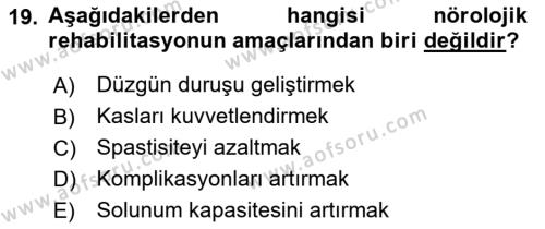 Temel Sağlık Hizmetleri Dersi 2020 - 2021 Yılı Yaz Okulu Sınavı 19. Soru