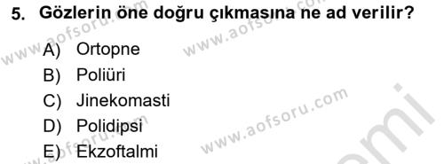 Temel Sağlık Hizmetleri Dersi 2020 - 2021 Yılı Yaz Okulu Sınavı 5. Soru