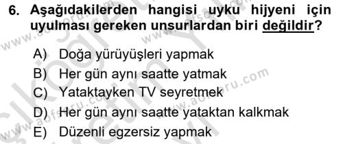 Temel Sağlık Hizmetleri Dersi 2020 - 2021 Yılı Yaz Okulu Sınavı 6. Soru