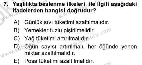 Temel Sağlık Hizmetleri Dersi 2020 - 2021 Yılı Yaz Okulu Sınavı 7. Soru