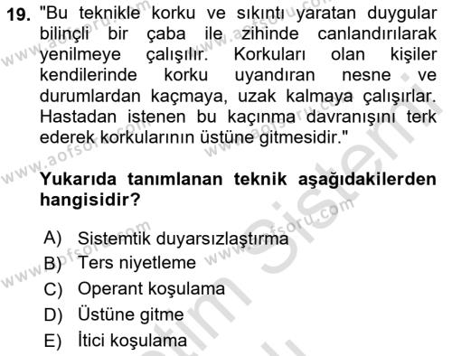 Temel Bakım Hizmetleri Dersi 2020 - 2021 Yılı (Vize) Ara Sınavı 19. Soru