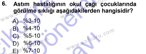 Özel Gereksinimli Bireyler ve Bakım Hizmetleri Dersi 2012 - 2013 Yılı (Final) Dönem Sonu Sınavı 6. Soru