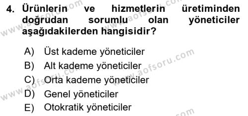 Sosyal Hizmet Yönetimi Dersi 2021 - 2022 Yılı (Vize) Ara Sınavı 4. Soru