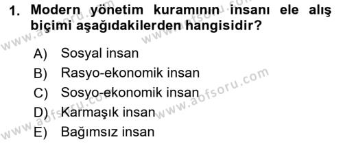 Sosyal Hizmet Yönetimi Dersi 2021 - 2022 Yılı (Final) Dönem Sonu Sınavı 1. Soru