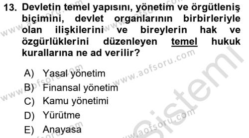 Sosyal Hizmet Yönetimi Dersi 2021 - 2022 Yılı (Final) Dönem Sonu Sınavı 13. Soru