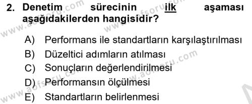 Sosyal Hizmet Yönetimi Dersi 2021 - 2022 Yılı Yaz Okulu Sınavı 2. Soru