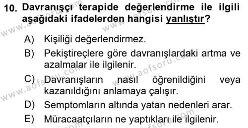 Sosyal Hizmet Kuram Ve Yaklaşımları Dersi 2020 - 2021 Yılı Yaz Okulu Sınavı 10. Soru