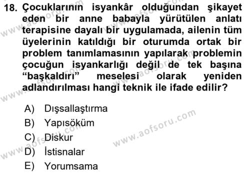 Sosyal Hizmet Kuram Ve Yaklaşımları Dersi 2020 - 2021 Yılı Yaz Okulu Sınavı 18. Soru