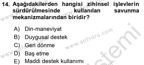 Sosyal Hizmet Kuram Ve Yaklaşımları Dersi 2021 - 2022 Yılı (Vize) Ara Sınavı 14. Soru