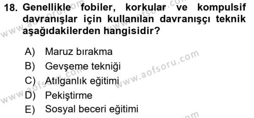 Sosyal Hizmet Kuram Ve Yaklaşımları Dersi 2021 - 2022 Yılı (Vize) Ara Sınavı 18. Soru