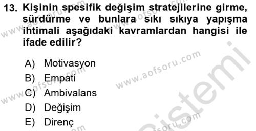 Sosyal Hizmet Kuram Ve Yaklaşımları Dersi 2021 - 2022 Yılı Yaz Okulu Sınavı 13. Soru