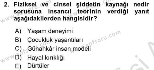 Sosyal Hizmet Kuram Ve Yaklaşımları Dersi 2021 - 2022 Yılı Yaz Okulu Sınavı 2. Soru