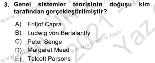 Sosyal Hizmet Kuram Ve Yaklaşımları Dersi 2021 - 2022 Yılı Yaz Okulu Sınavı 3. Soru