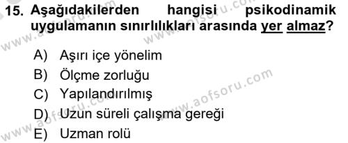 Sosyal Hizmet Kuram Ve Yaklaşımları Dersi 2022 - 2023 Yılı (Vize) Ara Sınavı 15. Soru