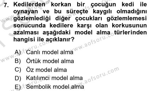 Sosyal Hizmet Kuram Ve Yaklaşımları Dersi 2022 - 2023 Yılı (Final) Dönem Sonu Sınavı 7. Soru