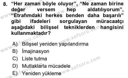 Sosyal Hizmet Kuram Ve Yaklaşımları Dersi 2022 - 2023 Yılı (Final) Dönem Sonu Sınavı 8. Soru