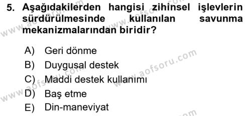 Sosyal Hizmet Kuram Ve Yaklaşımları Dersi 2022 - 2023 Yılı Yaz Okulu Sınavı 5. Soru