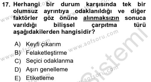 Sosyal Hizmet Kuram Ve Yaklaşımları Dersi 2023 - 2024 Yılı (Vize) Ara Sınavı 17. Soru