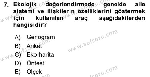 Sosyal Hizmet Kuram Ve Yaklaşımları Dersi 2023 - 2024 Yılı (Vize) Ara Sınavı 7. Soru