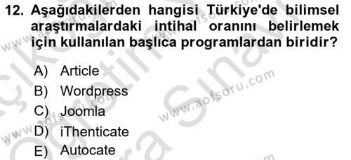 Sosyal Hizmette Kayıt Tutma Ve Rapor Yazma Dersi 2021 - 2022 Yılı (Vize) Ara Sınavı 12. Soru