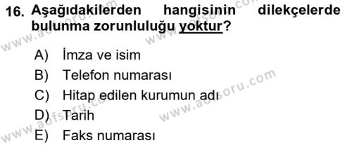 Sosyal Hizmette Kayıt Tutma Ve Rapor Yazma Dersi 2021 - 2022 Yılı (Vize) Ara Sınavı 16. Soru