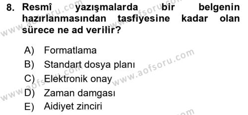 Sosyal Hizmette Kayıt Tutma Ve Rapor Yazma Dersi 2021 - 2022 Yılı Yaz Okulu Sınavı 8. Soru