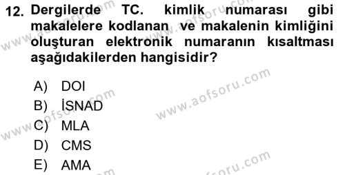 Sosyal Hizmette Kayıt Tutma Ve Rapor Yazma Dersi 2022 - 2023 Yılı Yaz Okulu Sınavı 12. Soru