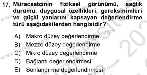 Sosyal Hizmette Kayıt Tutma Ve Rapor Yazma Dersi 2022 - 2023 Yılı Yaz Okulu Sınavı 17. Soru