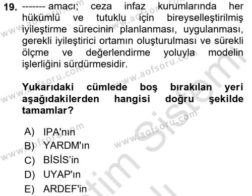 Sosyal Hizmette Kayıt Tutma Ve Rapor Yazma Dersi 2022 - 2023 Yılı Yaz Okulu Sınavı 19. Soru