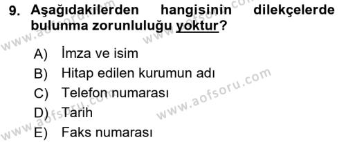 Sosyal Hizmette Kayıt Tutma Ve Rapor Yazma Dersi 2022 - 2023 Yılı Yaz Okulu Sınavı 9. Soru