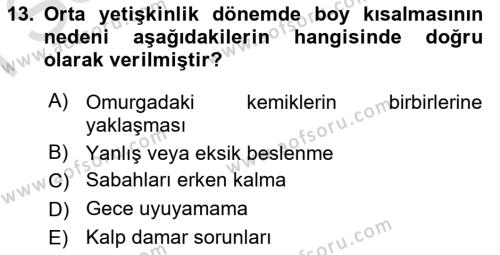 İnsan Davranışı Ve Sosyal Çevre 1 Dersi 2022 - 2023 Yılı (Final) Dönem Sonu Sınavı 13. Soru