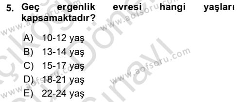 İnsan Davranışı Ve Sosyal Çevre 1 Dersi 2022 - 2023 Yılı (Final) Dönem Sonu Sınavı 5. Soru