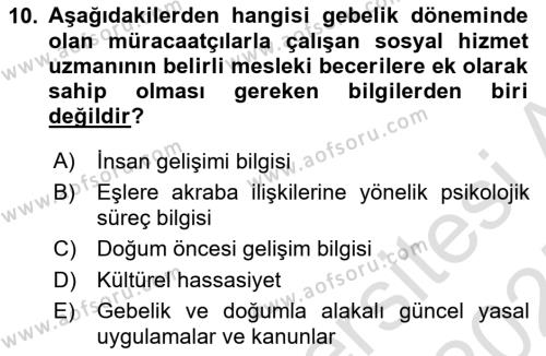 İnsan Davranışı Ve Sosyal Çevre 1 Dersi 2024 - 2025 Yılı (Vize) Ara Sınavı 10. Soru