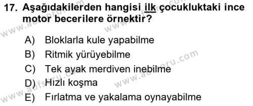 İnsan Davranışı Ve Sosyal Çevre 1 Dersi 2024 - 2025 Yılı (Vize) Ara Sınavı 17. Soru