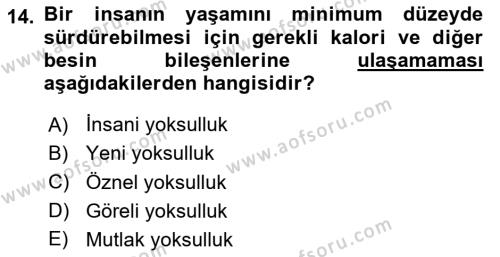 İnsan Davranışı Ve Sosyal Çevre 2 Dersi 2023 - 2024 Yılı (Final) Dönem Sonu Sınavı 14. Soru