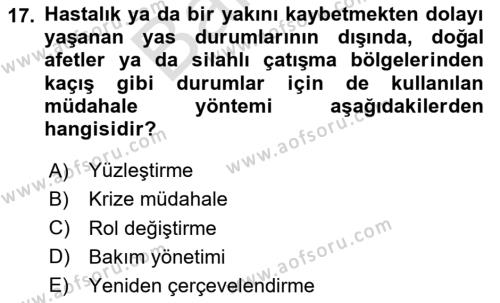 İnsan Davranışı Ve Sosyal Çevre 2 Dersi 2023 - 2024 Yılı (Final) Dönem Sonu Sınavı 17. Soru