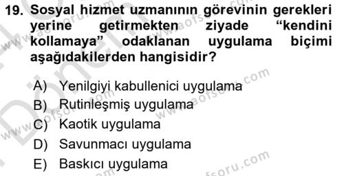 İnsan Davranışı Ve Sosyal Çevre 2 Dersi 2023 - 2024 Yılı (Final) Dönem Sonu Sınavı 19. Soru