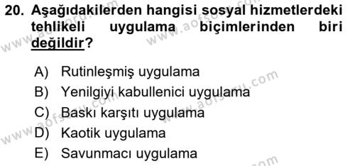 İnsan Davranışı Ve Sosyal Çevre 2 Dersi 2023 - 2024 Yılı (Final) Dönem Sonu Sınavı 20. Soru