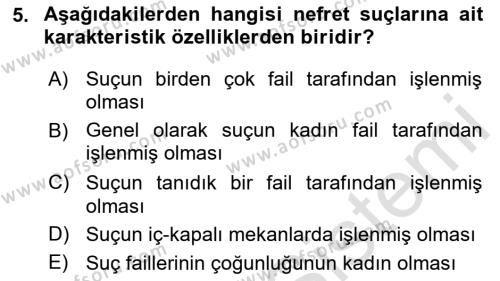 İnsan Davranışı Ve Sosyal Çevre 2 Dersi 2023 - 2024 Yılı (Final) Dönem Sonu Sınavı 5. Soru