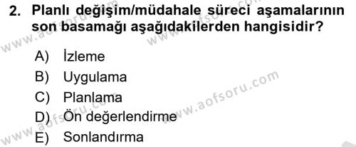 Yaşlılarla Sosyal Hizmet Dersi 2023 - 2024 Yılı (Vize) Ara Sınavı 2. Soru